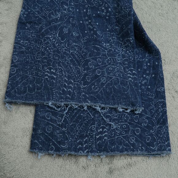 International Concepts Jeans Womens Size 8 Blue Mid-Rise Flare 30" Inseam Fringe - Picture 2 of 15